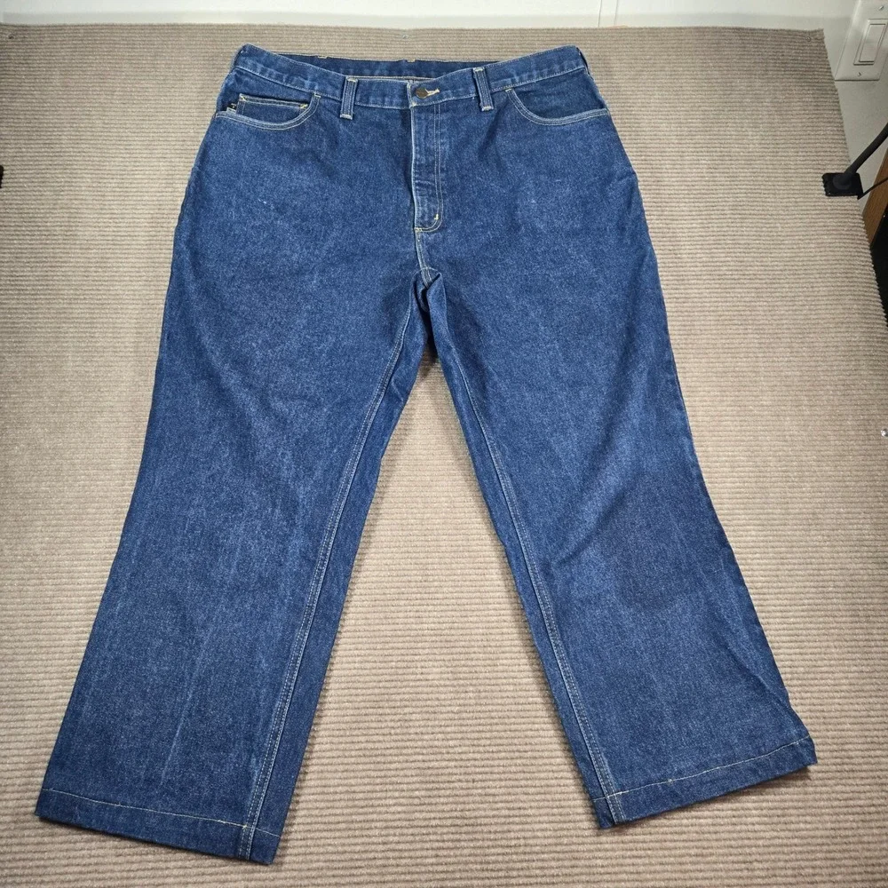 Carhartt Mens 40x32 Blue FR Flame Resistant Relaxed Straight Denim Work Pants‎